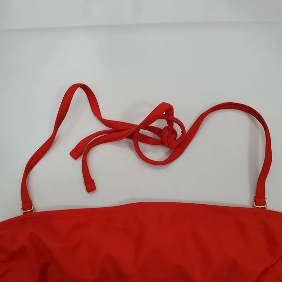 Xhilaration Women's Red Basic Tie Back Halter Neck Bandeau Bikini Top Size M - Picture 2 of 6